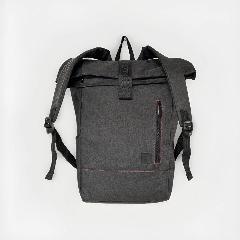 Chipotle RollTop Backpack Gray Ltd Ed Employee Gift SpellOut Fastfood Streetwear